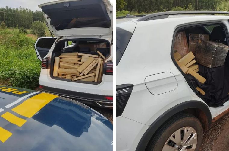 Traficante tenta fugir da PRF, mas acaba preso com 600 quilos de maconha