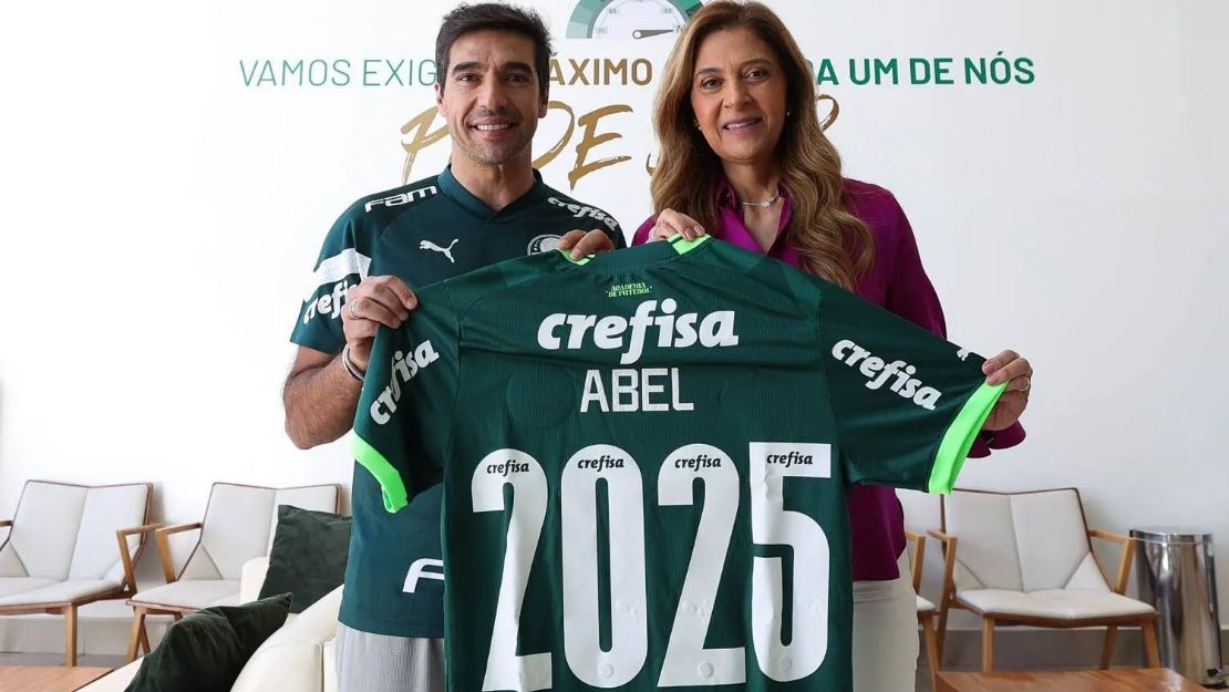 Leila Pereira anuncia renovação de Abel Ferreira com o Palmeiras