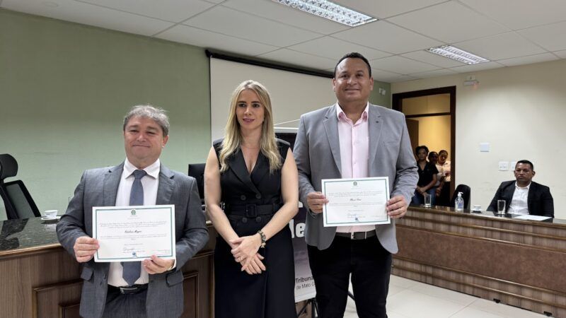Prefeito reeleito Edilson Magro e vice Flávio Dias são diplomados em Coxim
