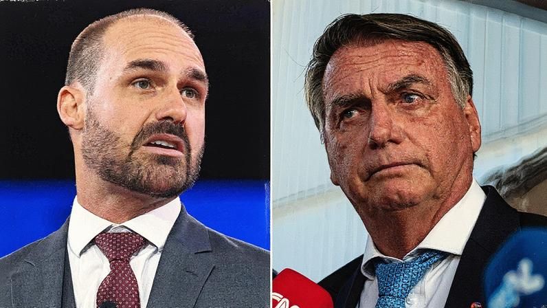 Eduardo Bolsonaro ameaçou abandonar o pai após ser chamado de “imaturo” por Jair Bolsonaro, revela PF