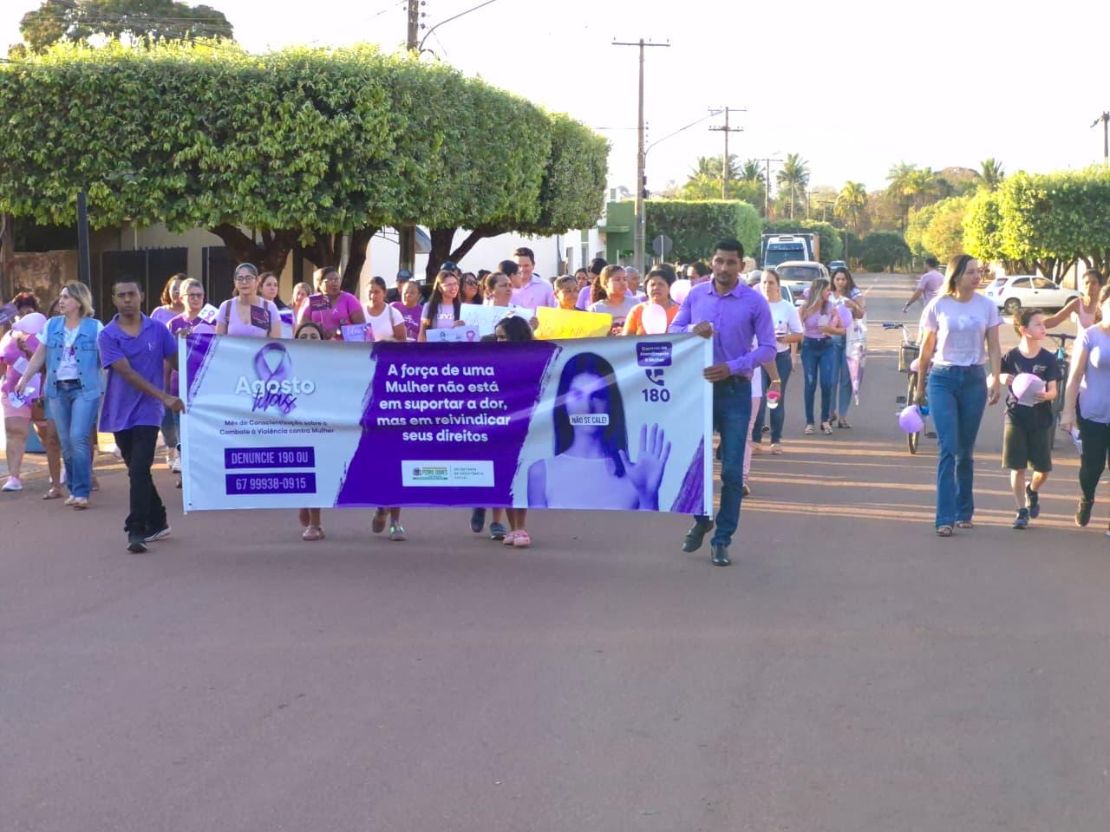 Prefeitura de Pedro Gomes encerra Campanha Agosto Lilás com caminhada e ações de conscientização