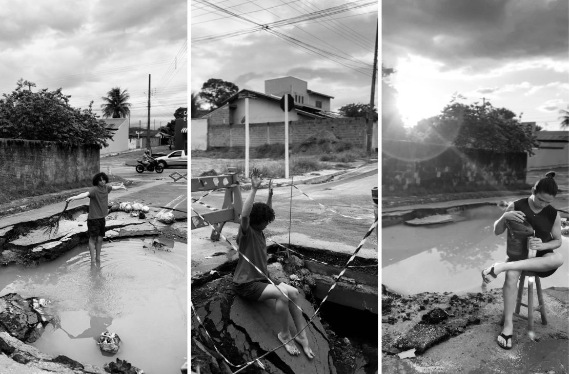 Com humor e criatividade, jovem de Coxim viraliza ao mostrar buracos nas ruas da cidade