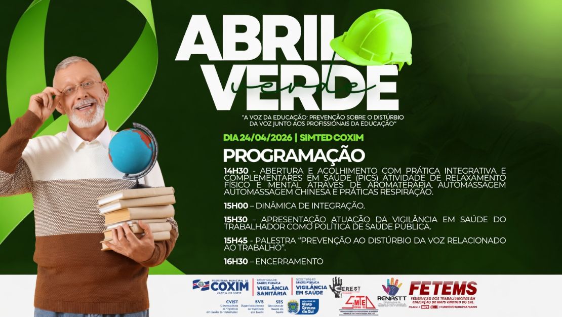 Coxim promove evento de conscientização sobre saúde vocal para profissionais da educação