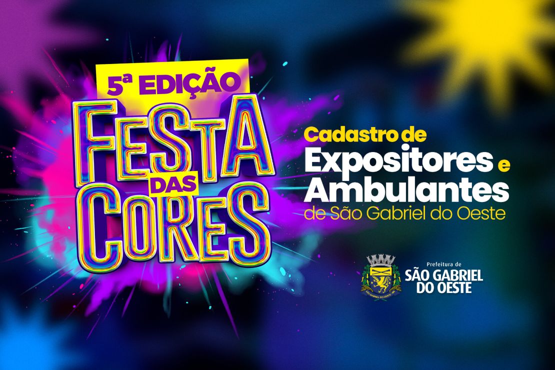 Inscrições para a 5ª Festa das Cores seguem abertas até 30 de abril em São Gabriel do Oeste
