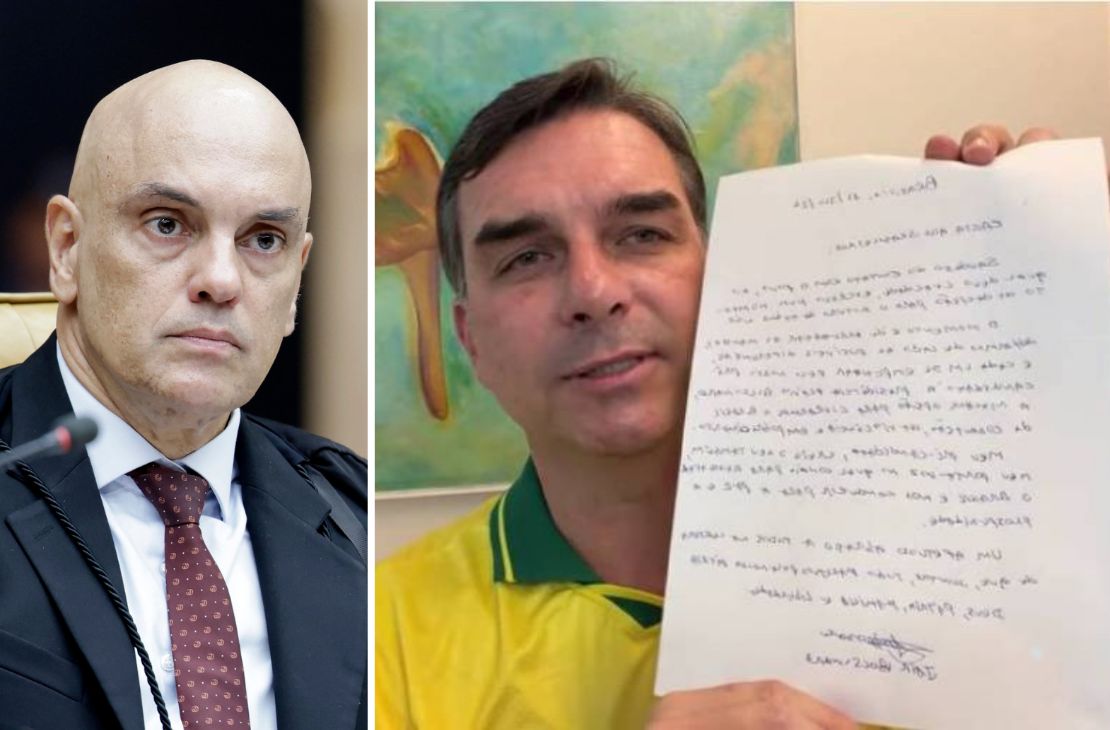 Moraes suspende visitas de Flávio e cobra explicações de Bolsonaro