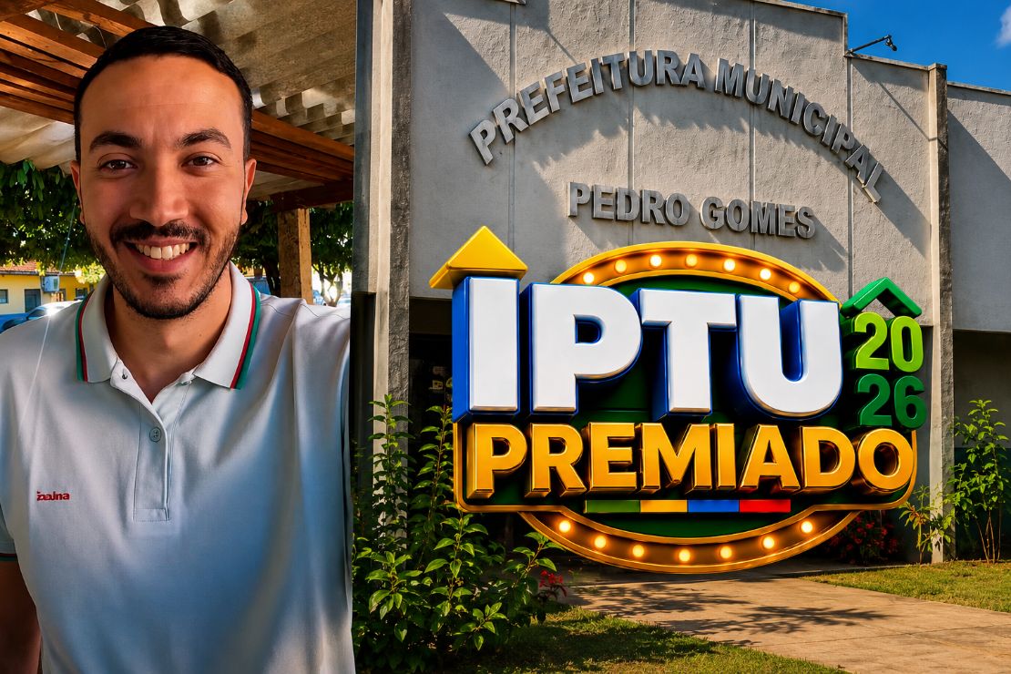 Prefeitura de Pedro Gomes lança IPTU Premiado 2026 com sorteio de cinco iPhones 15
