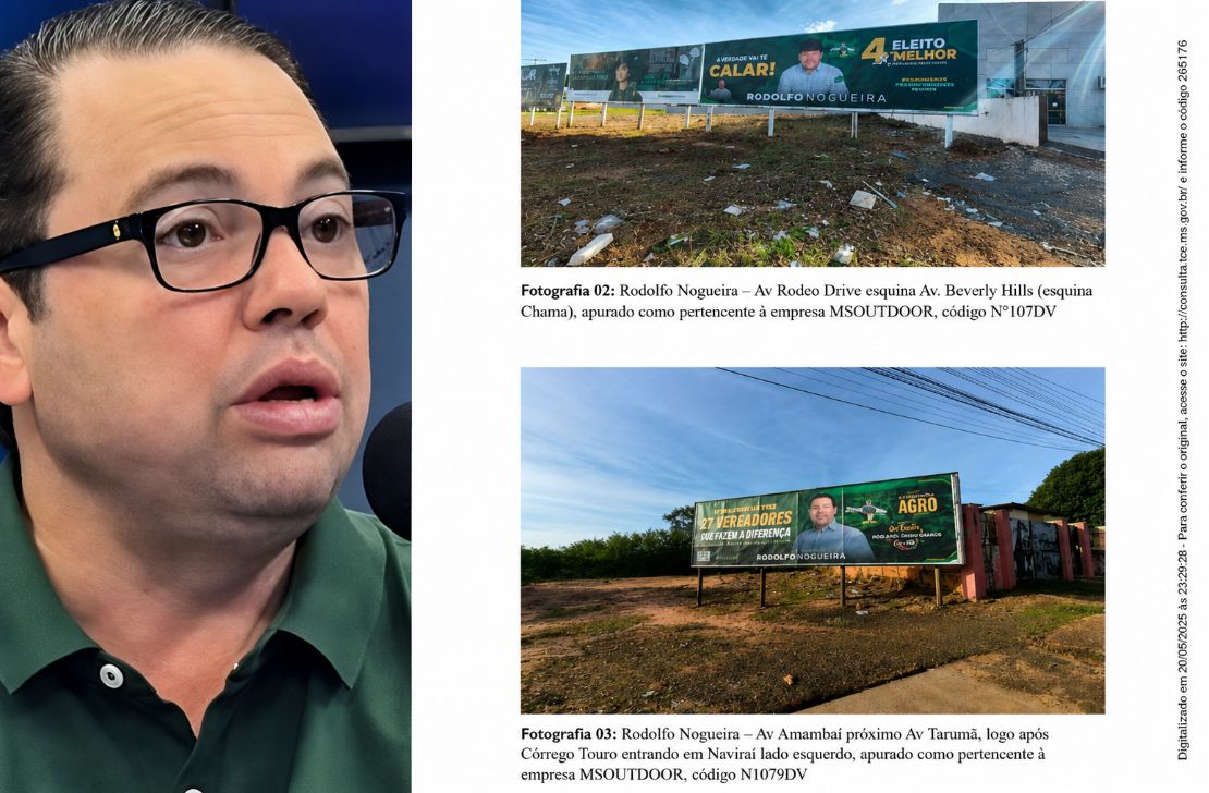 Justiça Eleitoral determina retirada imediata de outdoors do deputado Rodolfo Nogueira em Naviraí