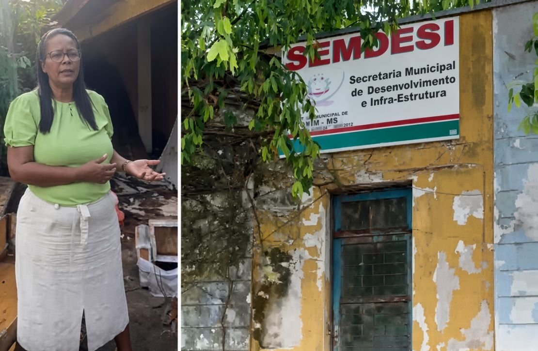 Simone Gomes fiscaliza antiga estrutura da Prefeitura e cobra atenção a bens públicos armazenados em Coxim
