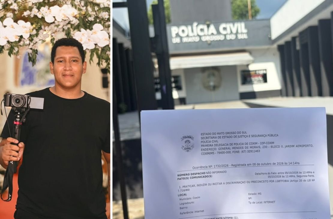 Filmmaker registra boletim de ocorrência após relatar ameaças em meio a episódio de intolerância política em Coxim