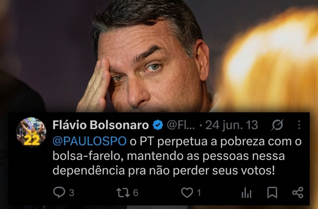 Flávio Bolsonaro apaga posts atacando Bolsa Família, que ele chamou de ‘bolsa-farelo’
